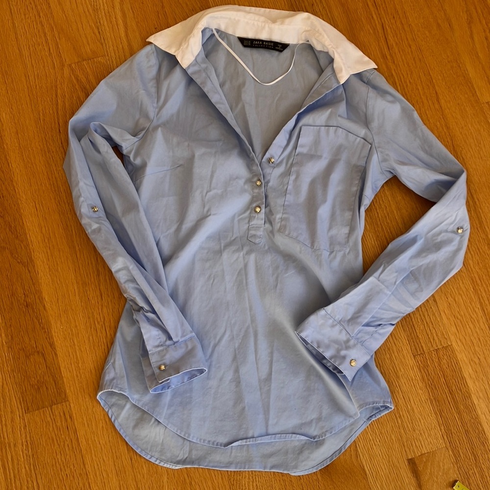 Zara Long Sleeve Dress Shirt Sz XS